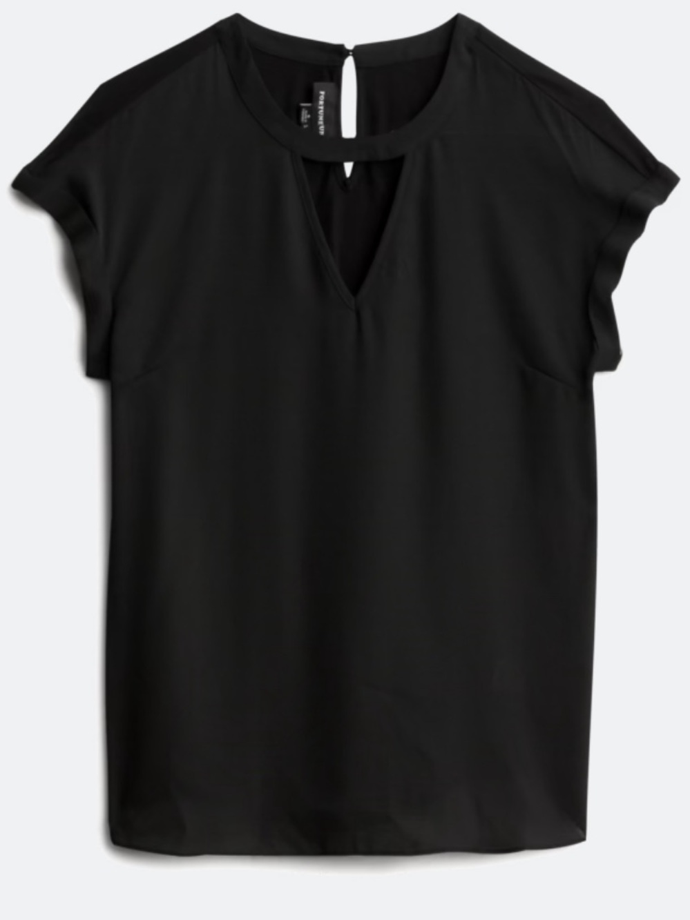 FORTUNE + IVY Margaret Keyhole Detail Blouse black size L BNWT